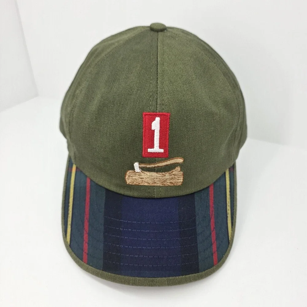 Boy Scouts of America Hat Youth S/M Green Striped Brim Adjustable Scout Cap